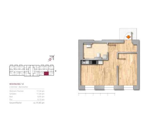 Foto - Wohnung zum Kaufen in Berlin Buch 200.000,00 € 41.85 m²