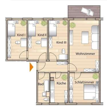 Foto - Wohnung zum Mieten in Sangerhausen 495,00 € 82.53 m²