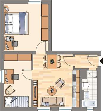 Foto - Wohnung zum Mieten in Dortmund 392,00 € 44.63 m²