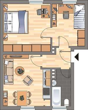 Foto - Wohnung zum Mieten in Wilhelmshaven 409,00 € 59.73 m²