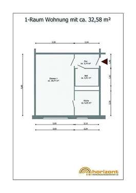 Foto - Wohnung zum Mieten in Berlin 287,03 € 32.58 m²