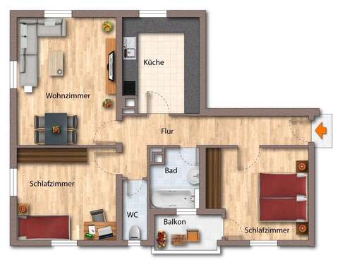 Foto - Wohnung zum Kaufen in Salem 189.000,00 € 75.32 m²