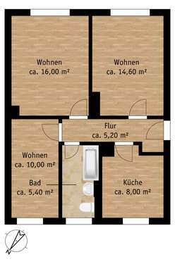 Foto - Wohnung zum Mieten in Pirna 390,72 € 59.2 m²