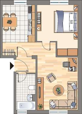 Foto - Wohnung zum Mieten in Dortmund 388,00 € 50.56 m²