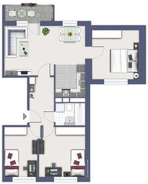 Foto - Wohnung zum Mieten in Chemnitz 385,00 € 70 m²