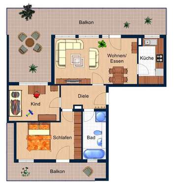 Foto - Wohnung zum Mieten in Taucha 1.000,00 € 84.5 m²
