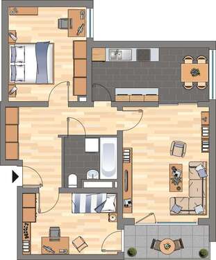 Foto - Wohnung zum Mieten in Bellheim 699,00 € 74.56 m²