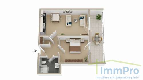 Foto - Wohnung zum Mieten in Ebhausen 810,00 € 59 m²