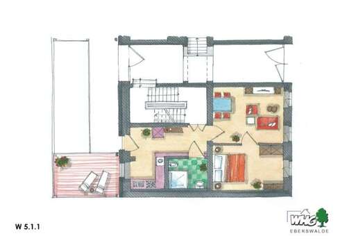 Foto - Wohnung zum Mieten in Eberswalde 740,00 € 55.68 m²