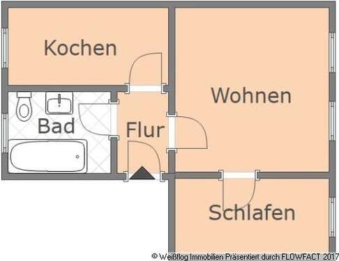 Foto - Wohnung zum Mieten in Riesa 260,00 € 48.16 m²