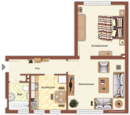 Foto - Wohnung zum Mieten in Mönchengladbach 459,00 € 47 m²