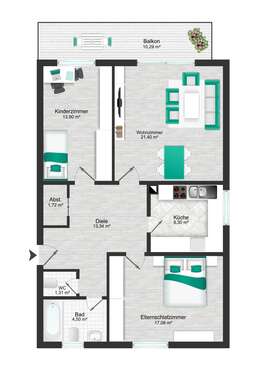 Foto - Wohnung zum Mieten in Birkenau 770,00 € 84 m²