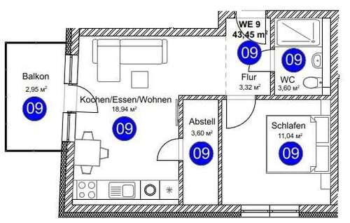 Foto - Wohnung zum Kaufen in Pfullendorf 179.000,00 € 43.45 m²