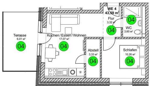 Foto - Wohnung zum Kaufen in Pfullendorf 179.000,00 € 43.59 m²