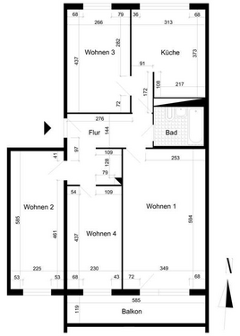 Foto - Wohnung zum Mieten in Magdeburg 470,00 € 81.7 m²