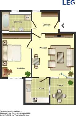 Foto - Wohnung zum Mieten in Solingen 372,73 € 59.32 m²