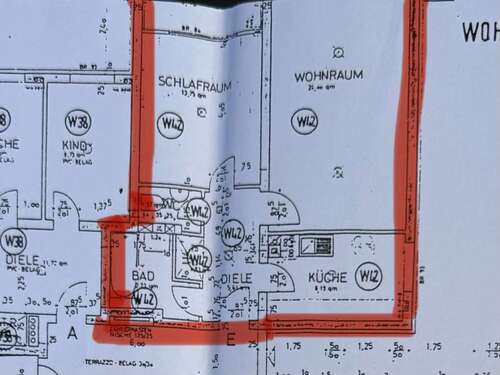 Foto - Wohnung zum Mieten in Walheim 490,00 € 60 m²