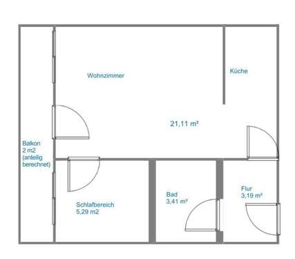Foto - Wohnung zum Mieten in Teutschenthal 198,00 € 35 m²
