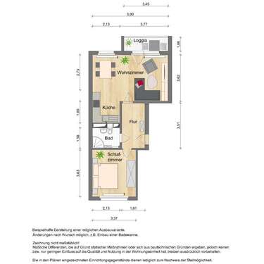 Foto - Wohnung zum Mieten in Zwickau 335,00 € 50 m²