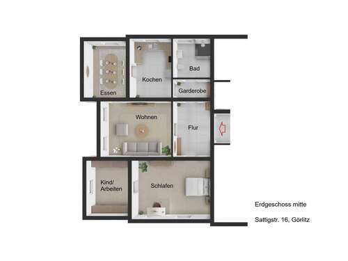 Foto - Wohnung zum Mieten in Görlitz 720,00 € 110.6 m²
