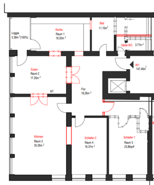 Foto - Wohnung zum Mieten in Düsseldorf 2.950,00 € 150 m²
