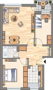 Foto - Wohnung zum Mieten in Flensburg 639,00 € 65.45 m²