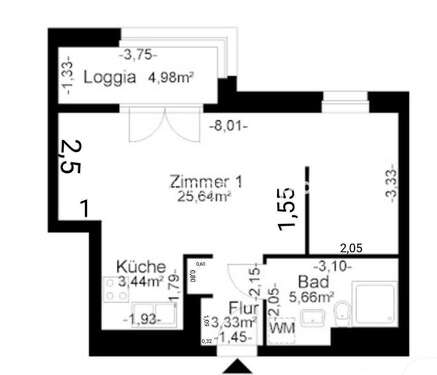 Foto - Wohnung zum Mieten in Berlin 284,00 € 40 m²