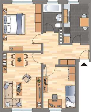 Foto - Wohnung zum Mieten in Wilhelmshaven 429,00 € 60.93 m²