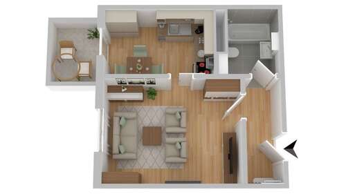 Foto - Wohnung zum Mieten in Rostock 355,00 € 33.44 m²