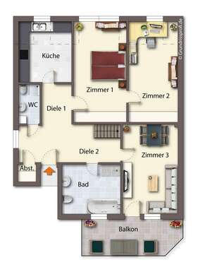 Foto - Wohnung zum Mieten in Bottrop 780,00 € 102 m²
