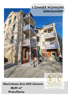 Foto - Wohnung zum Mieten in Chemnitz, Siegmar 699,00 € 88.91 m²