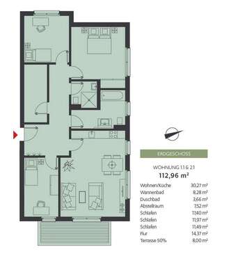 Foto - Wohnung zum Kaufen in Bentwisch 435.000,00 € 113 m²