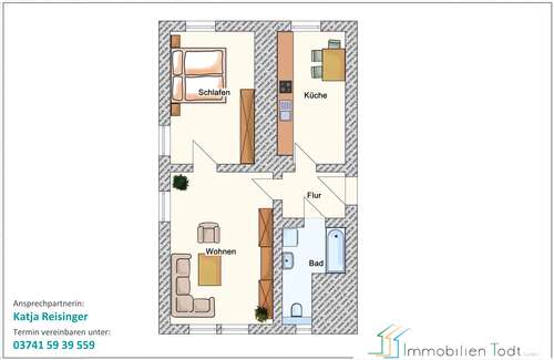 Foto - Wohnung zum Mieten in Zwickau 330,00 € 57.6 m²