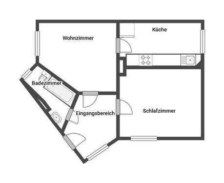 Foto - Wohnung zum Mieten in Bochum 369,00 € 44.45 m²