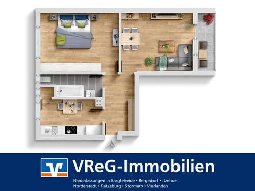 Foto - Wohnung zum Kaufen in Hamburg Lokstedt 325.000,00 € 60 m²