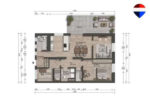 Foto - Wohnung zum Kaufen in Bielefeld 278.000,00 € 85 m²