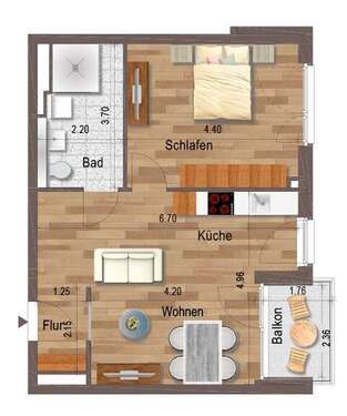 Foto - Wohnung zum Mieten in Mönchengladbach 800,00 € 55 m²