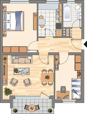 Foto - Wohnung zum Mieten in Glücksburg 629,00 € 60.73 m²