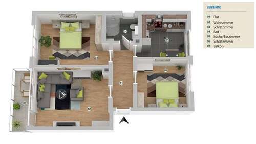 Foto - Wohnung zum Mieten in Seligenstadt 790,00 € 70 m²