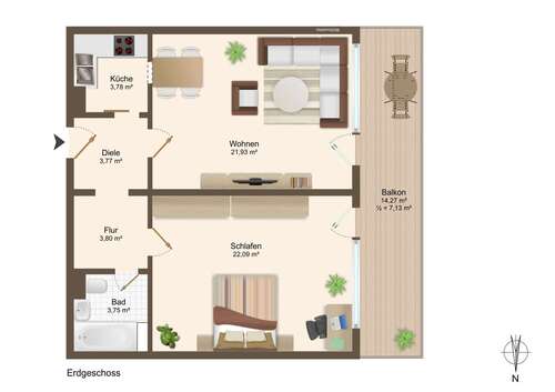 Foto - Wohnung zum Kaufen in München 450.000,00 € 66.3 m²