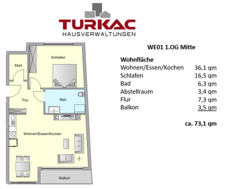 Foto - Wohnung zum Mieten in Oberursel (Taunus) 1.350,00 € 73.1 m²