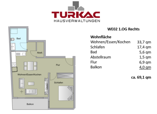 Foto - Wohnung zum Mieten in Oberursel (Taunus) 1.350,00 € 69.1 m²