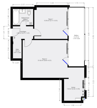 Foto - Wohnung zum Mieten in Gießen 598,33 € 56.71 m²