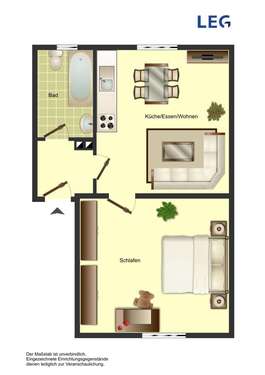 Foto - Wohnung zum Mieten in Bergkamen 339,00 € 37.26 m²