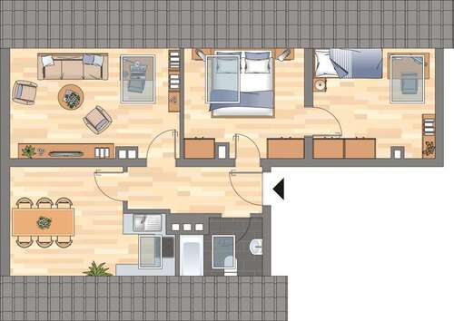 Foto - Wohnung zum Mieten in Wilhelmshaven 359,00 € 53.82 m²