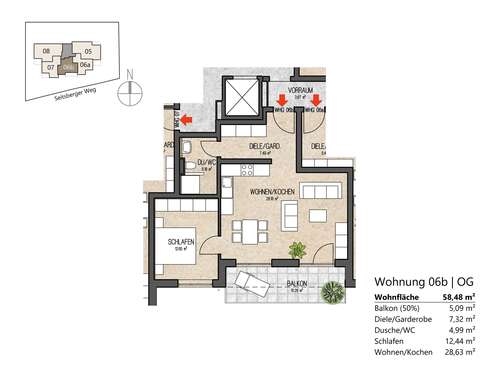 Foto - Wohnung zum Mieten in Hüttlingen 790,00 € 58.48 m²