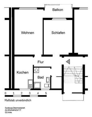 Foto - Wohnung zum Mieten in Duisburg 509,00 € 57 m²