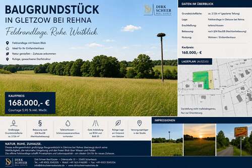 Foto - Grundstück zu verkaufen in Rehna Gletzow 168.000,00 € 2126 m²
