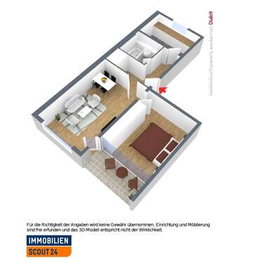 Foto - Wohnung zum Mieten in Monheim 649,00 € 54.95 m²