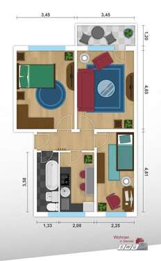 Foto - Wohnung zum Mieten in Stendal 304,35 € 60.87 m²